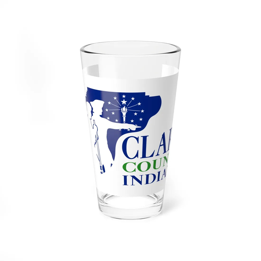 Flag of Clark County Indiana (India) Pint Glass 16oz 16oz - Go Mug Yourself