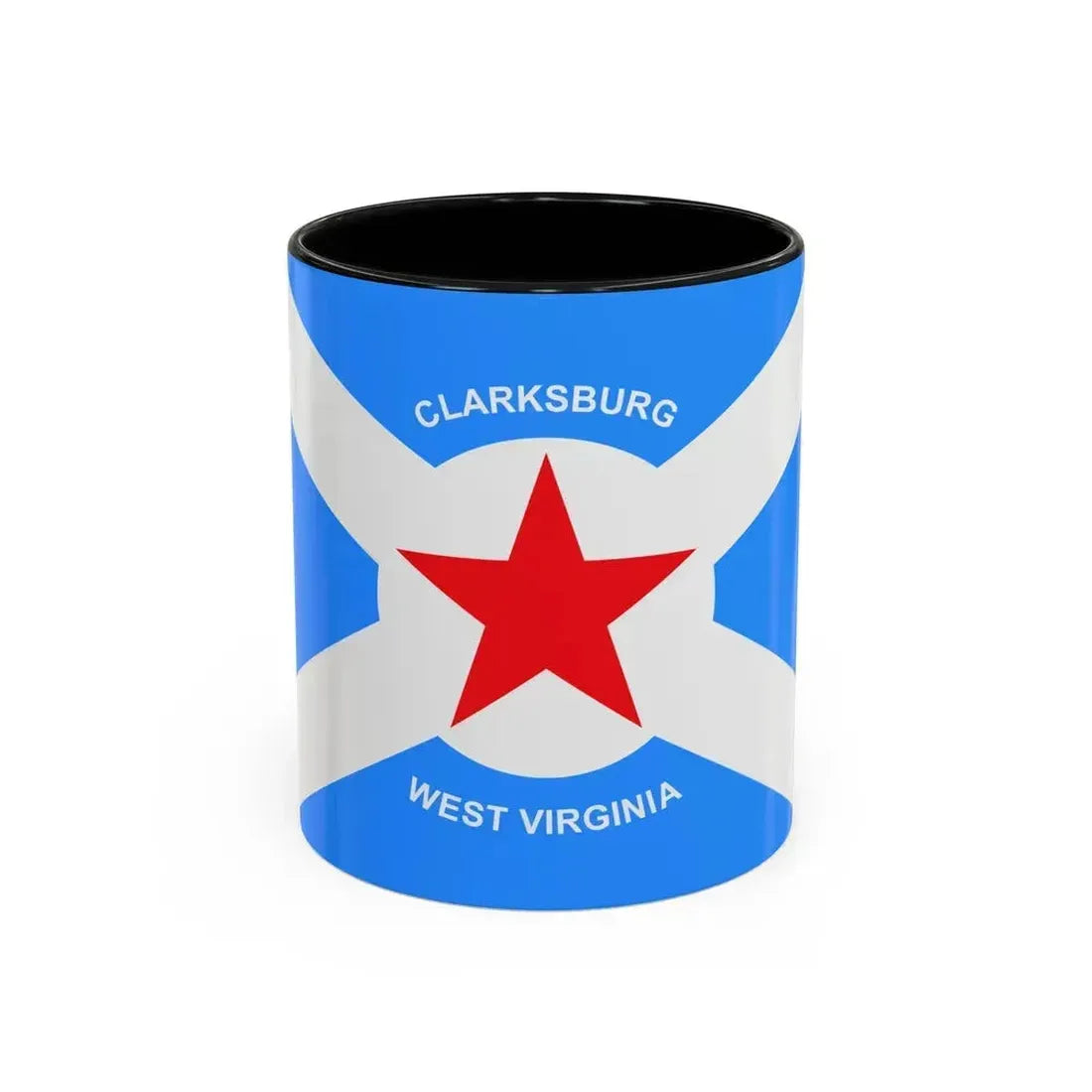 Flag of Clarksburg, West Virginia - Accent Coffee Mug 11oz Black 11oz - Go Mug Yourself