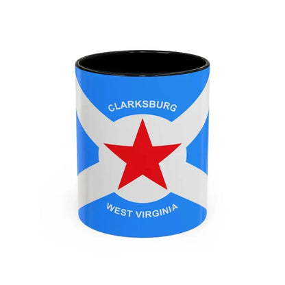 Flag of Clarksburg, West Virginia - Accent Coffee Mug 11oz Black 11oz - Go Mug Yourself