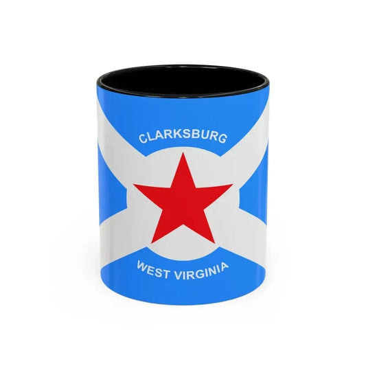 Flag of Clarksburg, West Virginia - Accent Coffee Mug 11oz Black 11oz - Go Mug Yourself