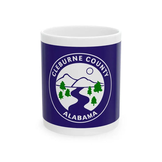 Flag of Cleburne County Alabama (United States) White Coffee Mug 11oz - Go Mug Yourself