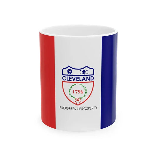 Flag of Cleveland Ohio (United States) White Coffee Mug 11oz - Go Mug Yourself