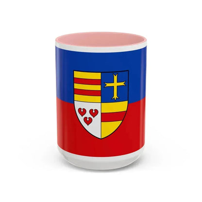 Flag of Cloppenburg Germany - Accent Coffee Mug 15oz Pink - Go Mug Yourself