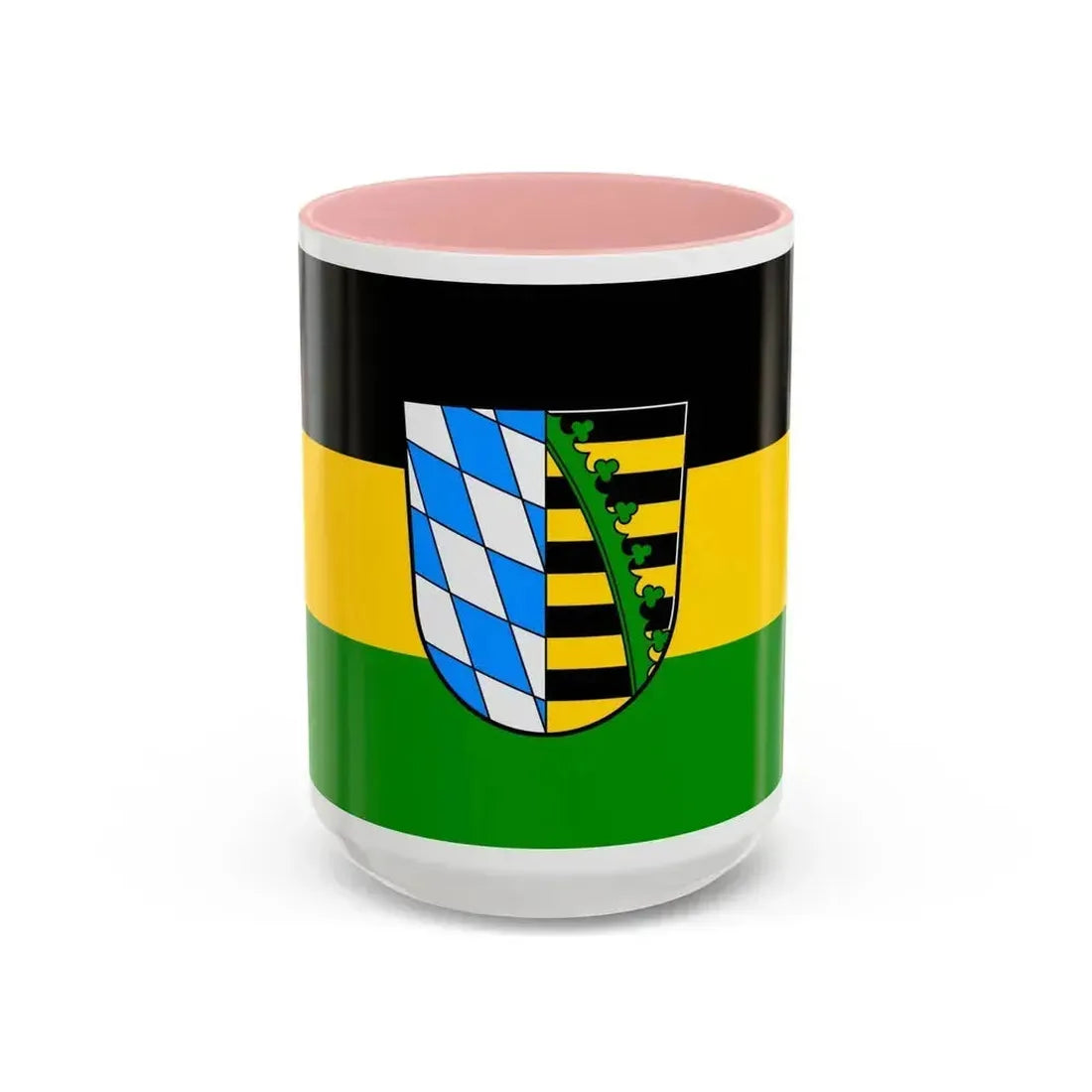 Flag of Coburg Germany - Accent Coffee Mug 15oz Pink - Go Mug Yourself