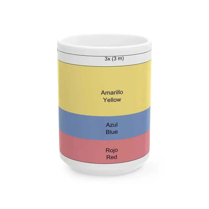 Flag of Colombia construction sheet (Colombia) White Coffee Mug 15oz - Go Mug Yourself
