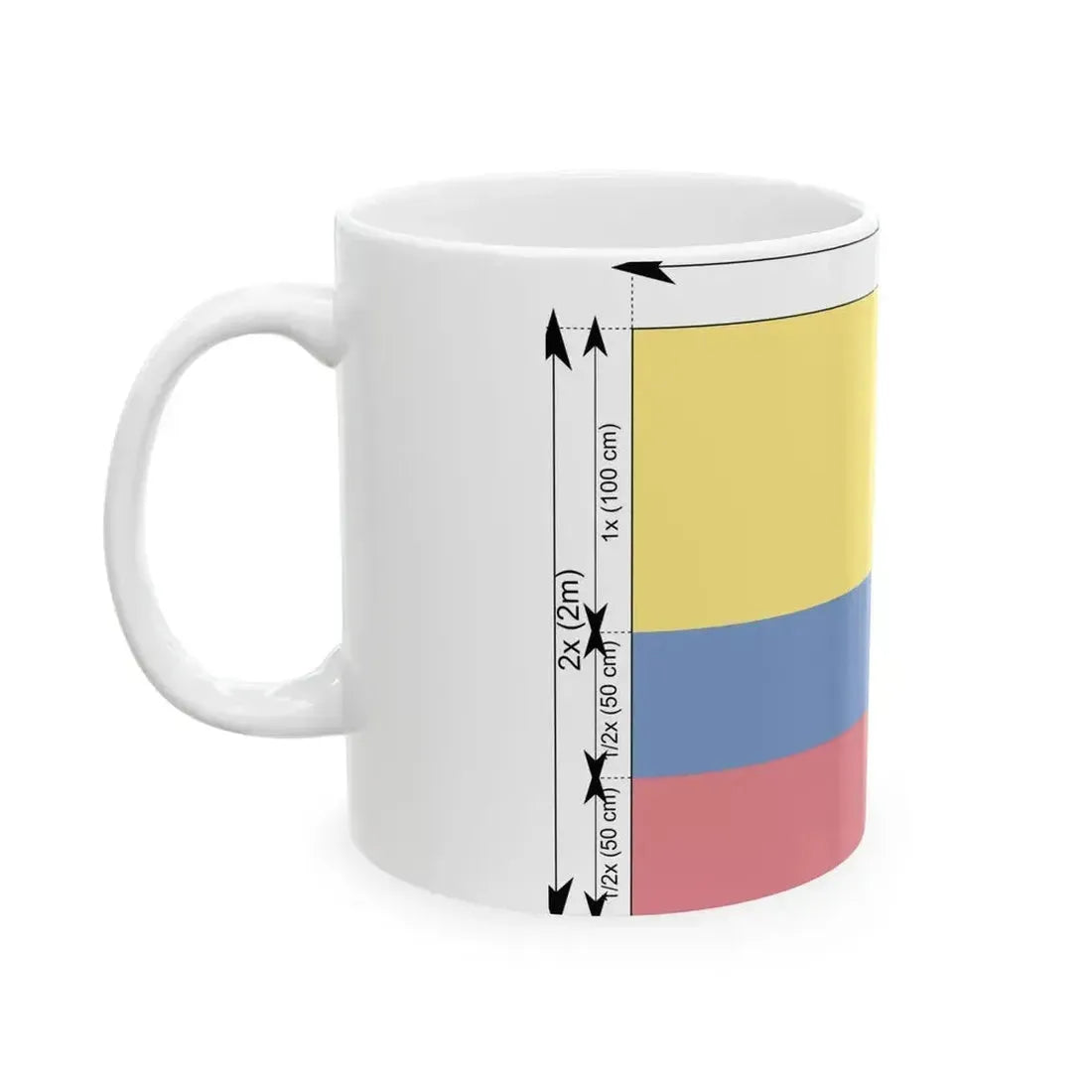 Flag of Colombia construction sheet (Colombia) White Coffee Mug - Go Mug Yourself