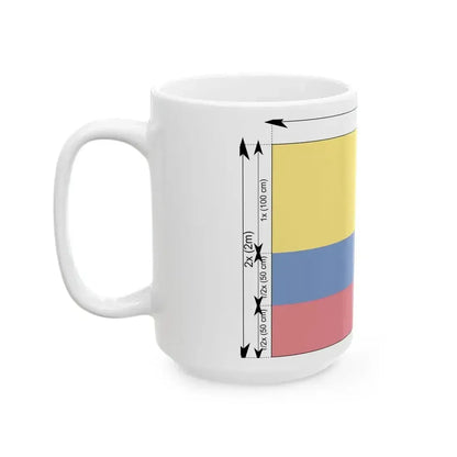 Flag of Colombia construction sheet (Colombia) White Coffee Mug - Go Mug Yourself