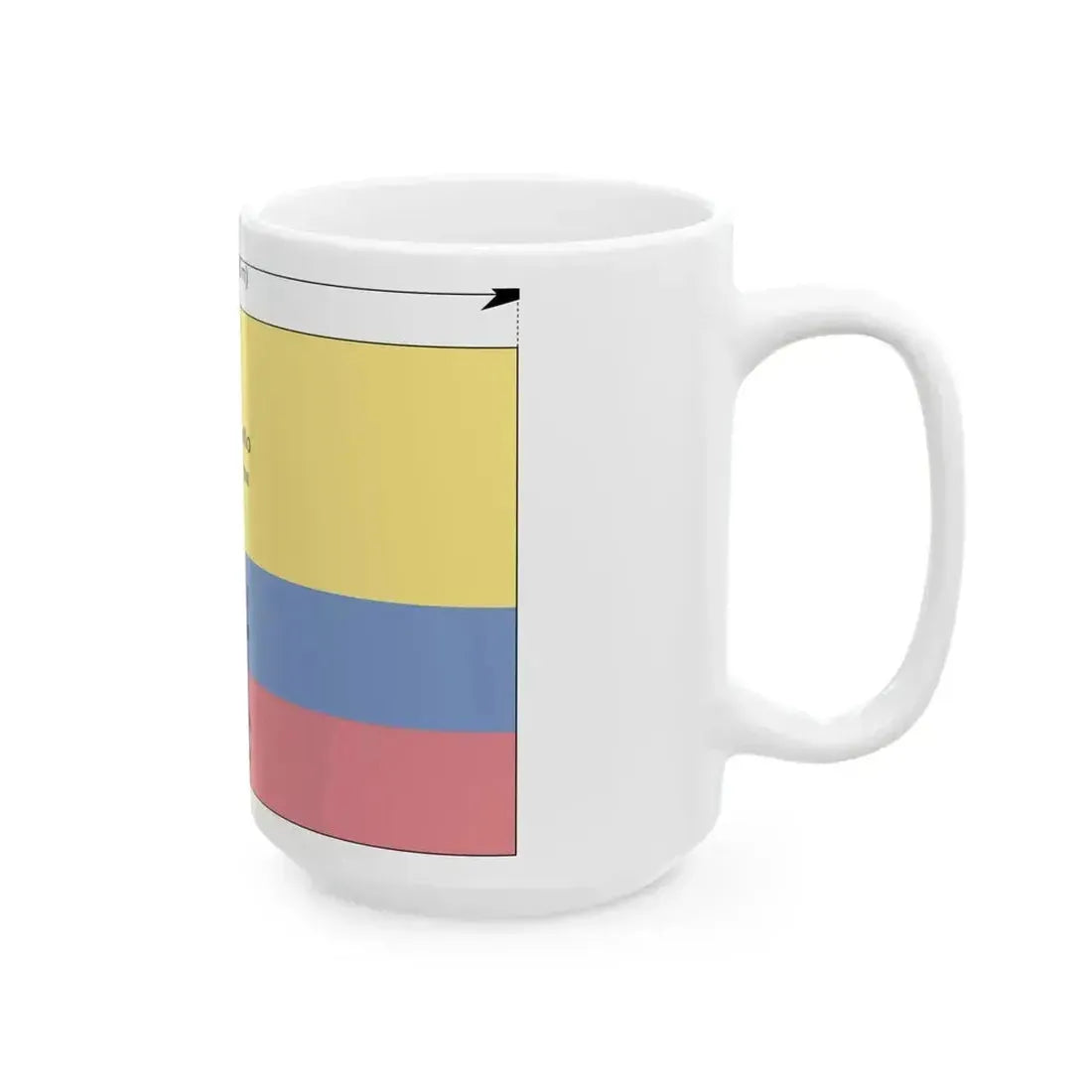 Flag of Colombia construction sheet (Colombia) White Coffee Mug - Go Mug Yourself