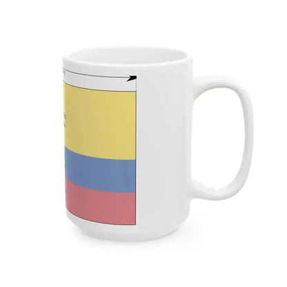 Flag of Colombia construction sheet (Colombia) White Coffee Mug - Go Mug Yourself