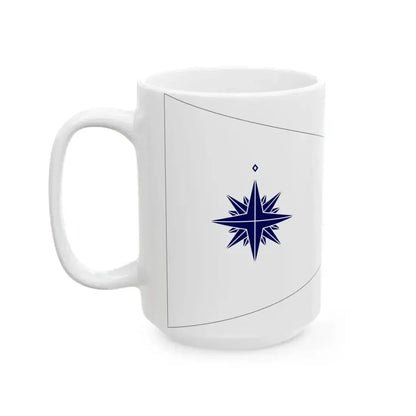 Flag of Commander Japan Coast Guard-bordered (Japan) White Coffee Mug - Go Mug Yourself