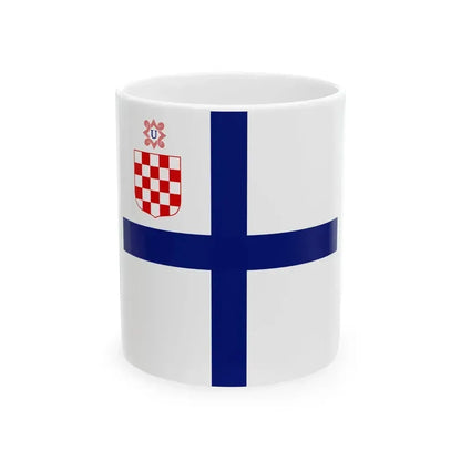 Flag of Commander of the Armed Forces in Independent State of Croatia (Croatia) White Coffee Mug 11oz - Go Mug Yourself