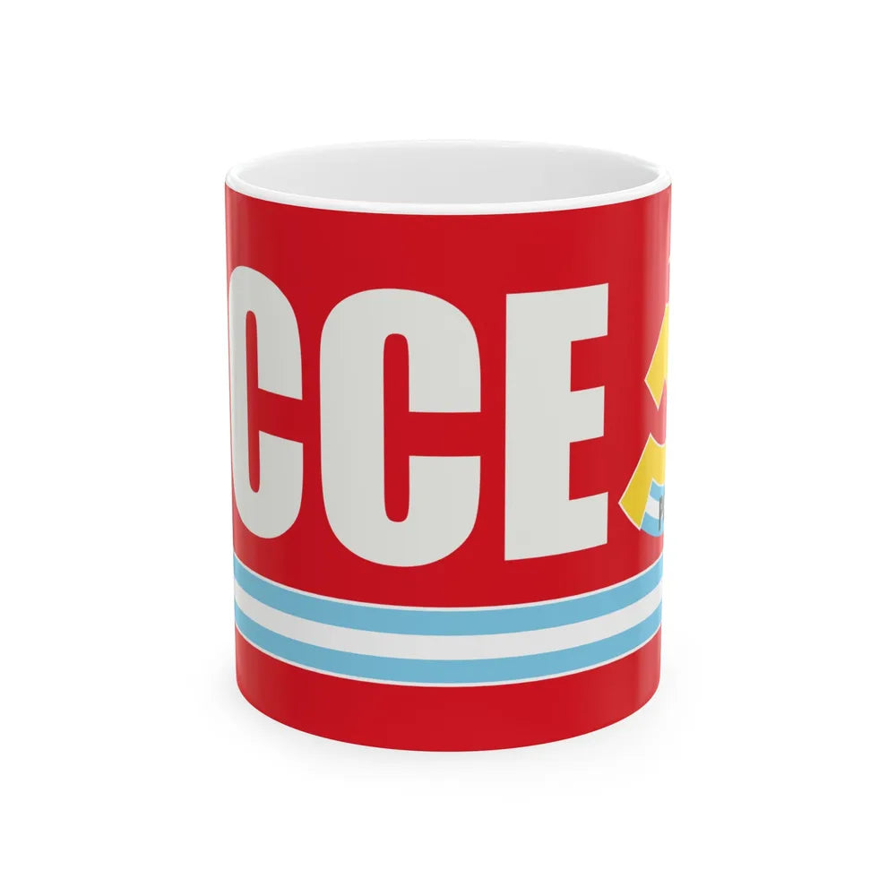 Flag of Communist Party Extraordinary Congress PCCE - White Coffee Mug-11oz-Go Mug Yourself