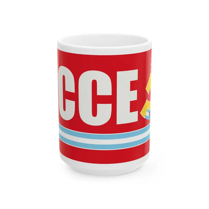 Flag of Communist Party Extraordinary Congress PCCE - White Coffee Mug-15oz-Go Mug Yourself