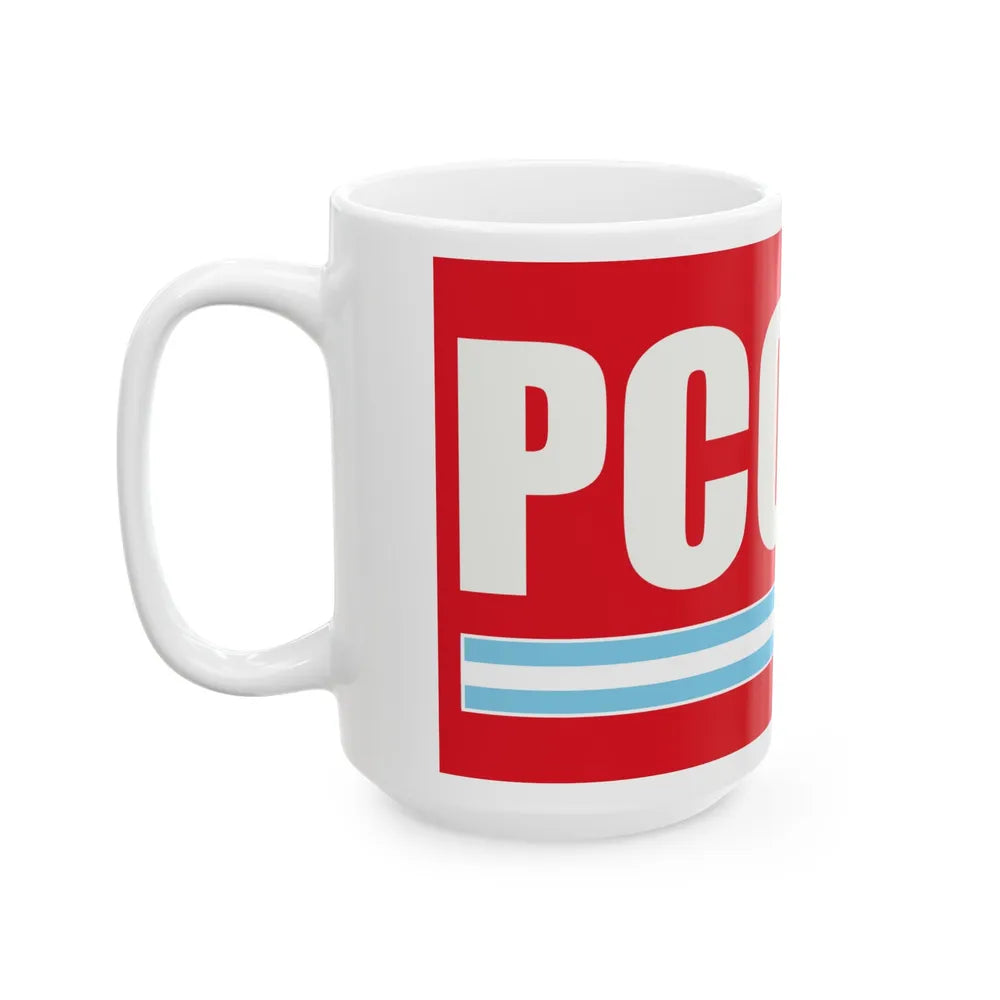 Flag of Communist Party Extraordinary Congress PCCE - White Coffee Mug-Go Mug Yourself