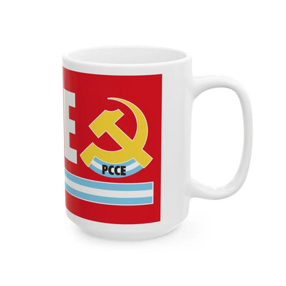 Flag of Communist Party Extraordinary Congress PCCE - White Coffee Mug-Go Mug Yourself