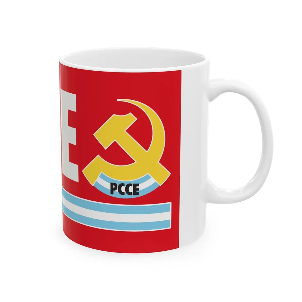 Flag of Communist Party Extraordinary Congress PCCE - White Coffee Mug-Go Mug Yourself