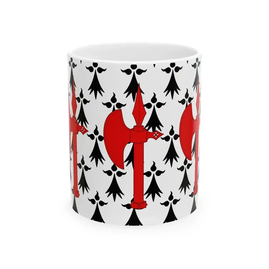 Flag of Concarneau (France) White Coffee Mug 11oz - Go Mug Yourself