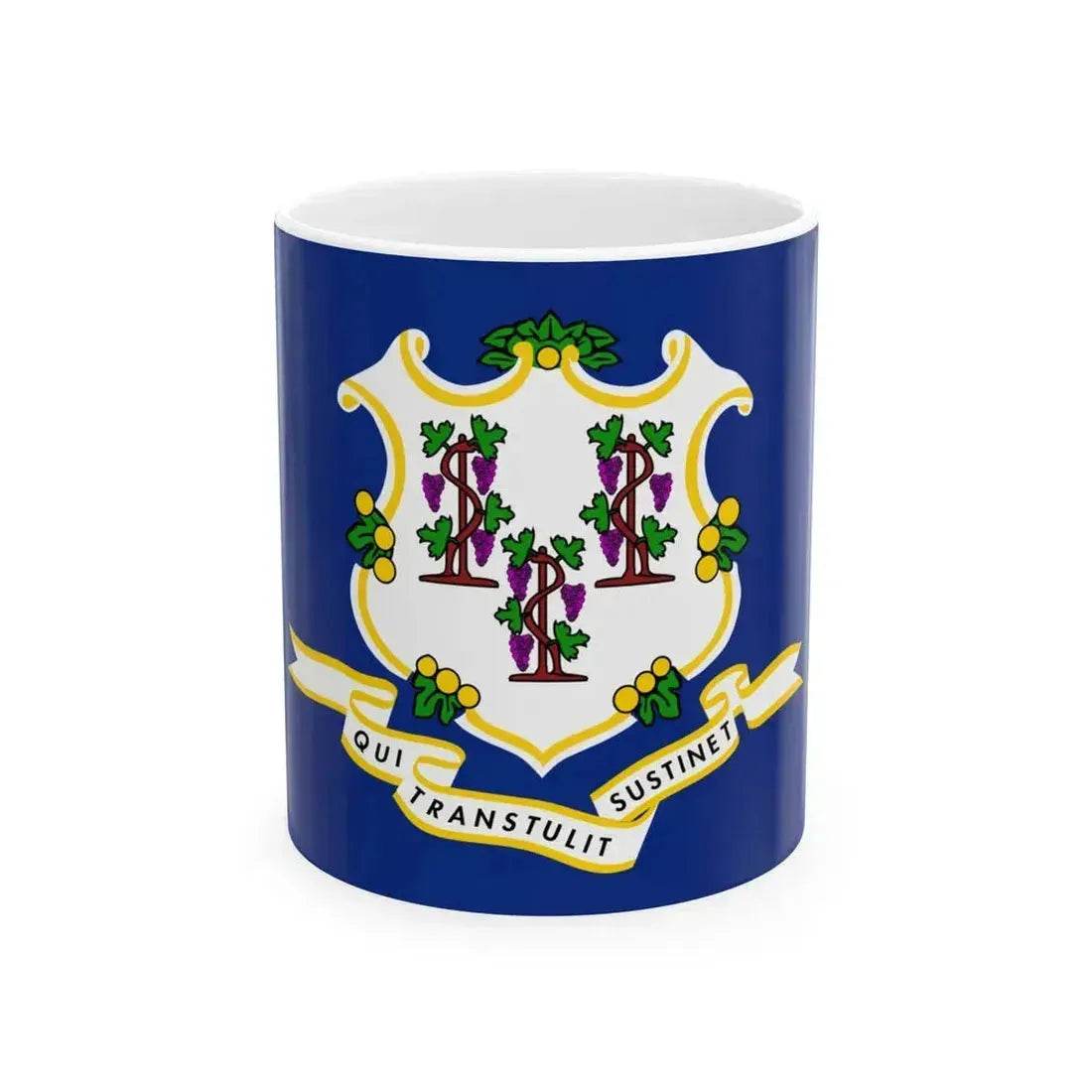 Flag of Connecticut 3-2 (United States) White Coffee Mug 11oz - Go Mug Yourself