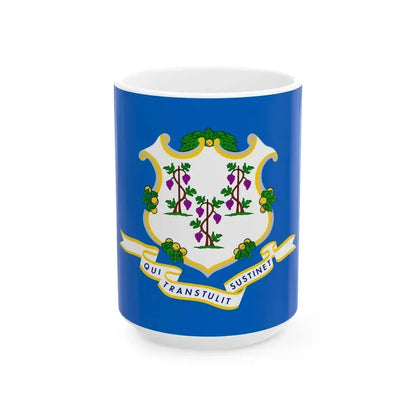 Flag of Connecticut Varient (United States) White Coffee Mug 15oz - Go Mug Yourself
