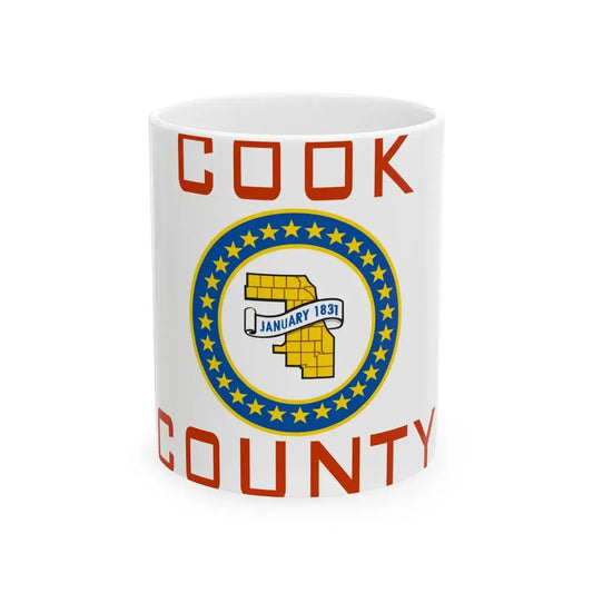 Flag of Cook County Illinois 1961-2022 (United States) White Coffee Mug 11oz - Go Mug Yourself