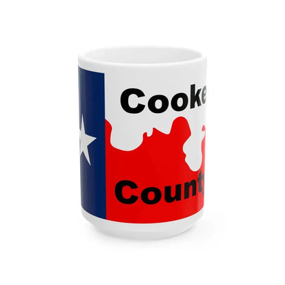 Flag of Cooke County Texas (United States) White Coffee Mug 15oz - Go Mug Yourself