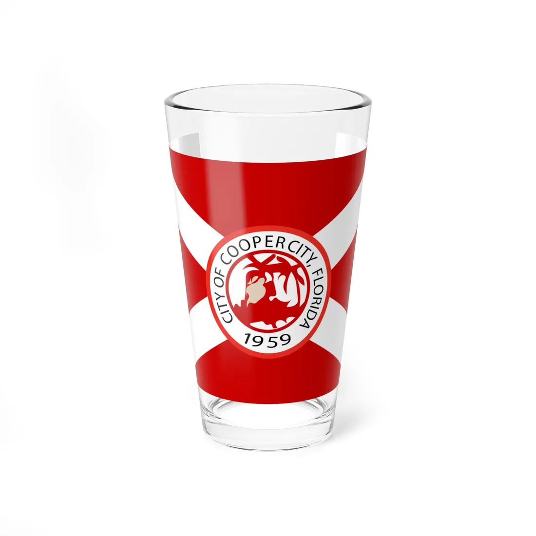 Flag of Cooper City Florida (United States) Pint Glass 16oz 16oz - Go Mug Yourself