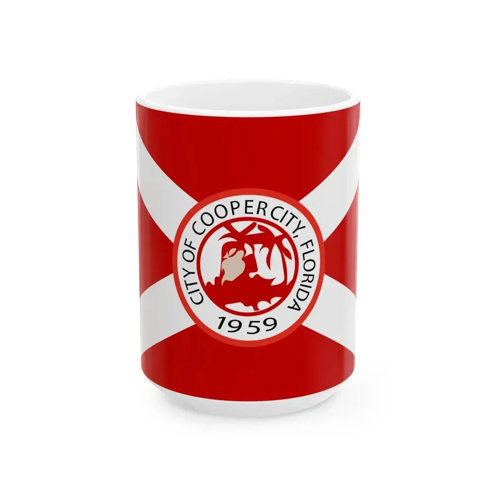 Flag of Cooper City Florida (United States) White Coffee Mug 15oz - Go Mug Yourself
