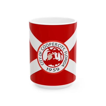 Flag of Cooper City Florida (United States) White Coffee Mug 15oz - Go Mug Yourself