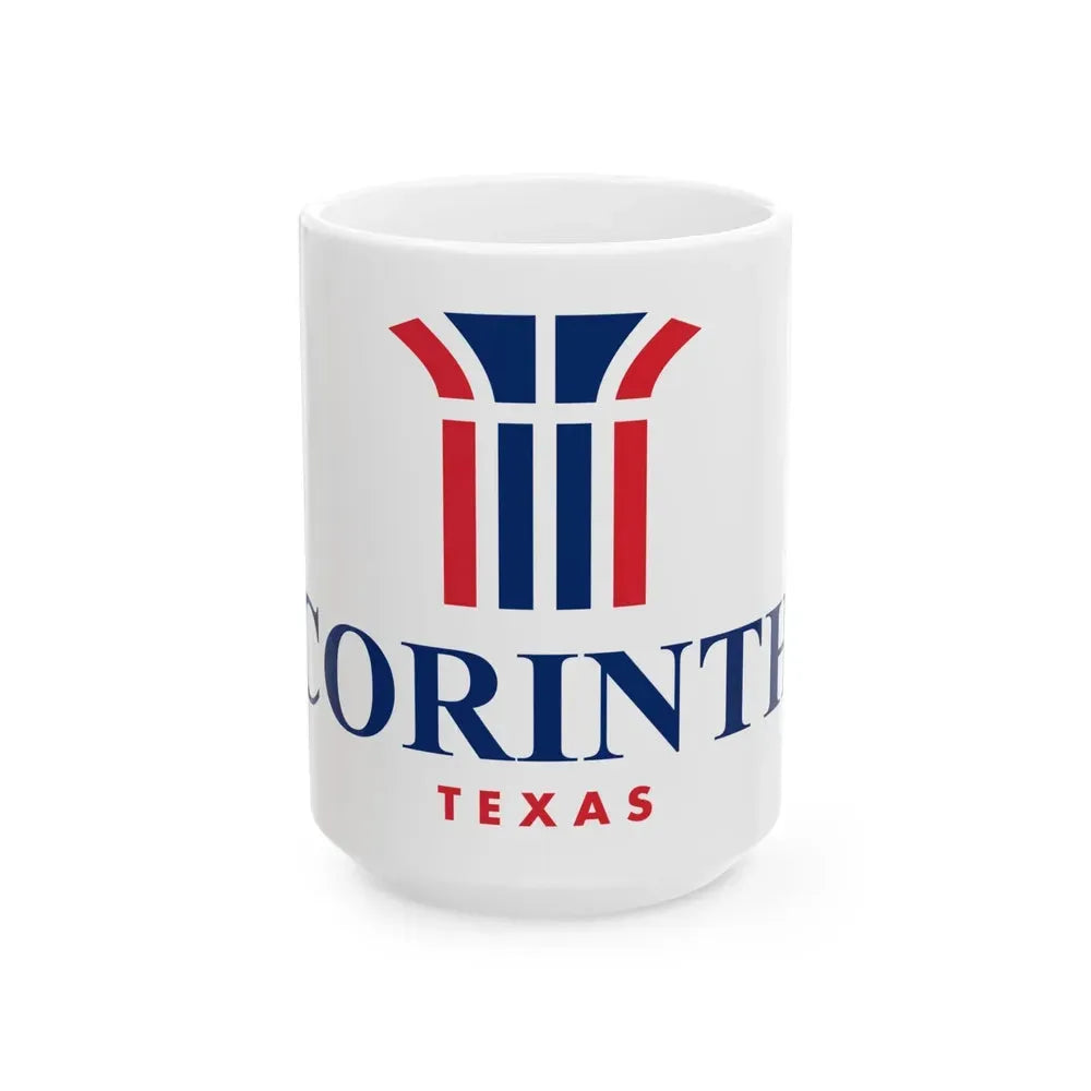 Flag of Corinth Texas (United States) White Coffee Mug 15oz - Go Mug Yourself