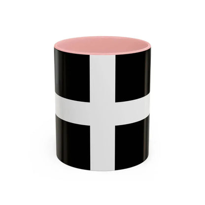 Flag of Cornwall UK - Accent Coffee Mug 11oz Pink - Go Mug Yourself