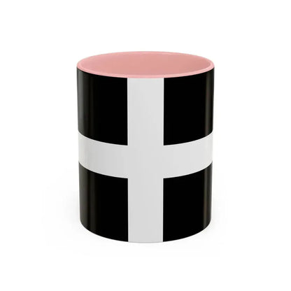 Flag of Cornwall UK - Accent Coffee Mug 11oz Pink - Go Mug Yourself