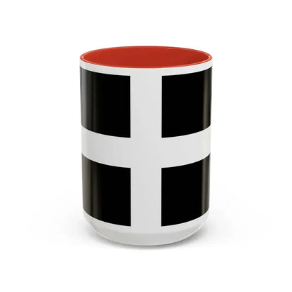 Flag of Cornwall UK - Accent Coffee Mug 15oz Red - Go Mug Yourself