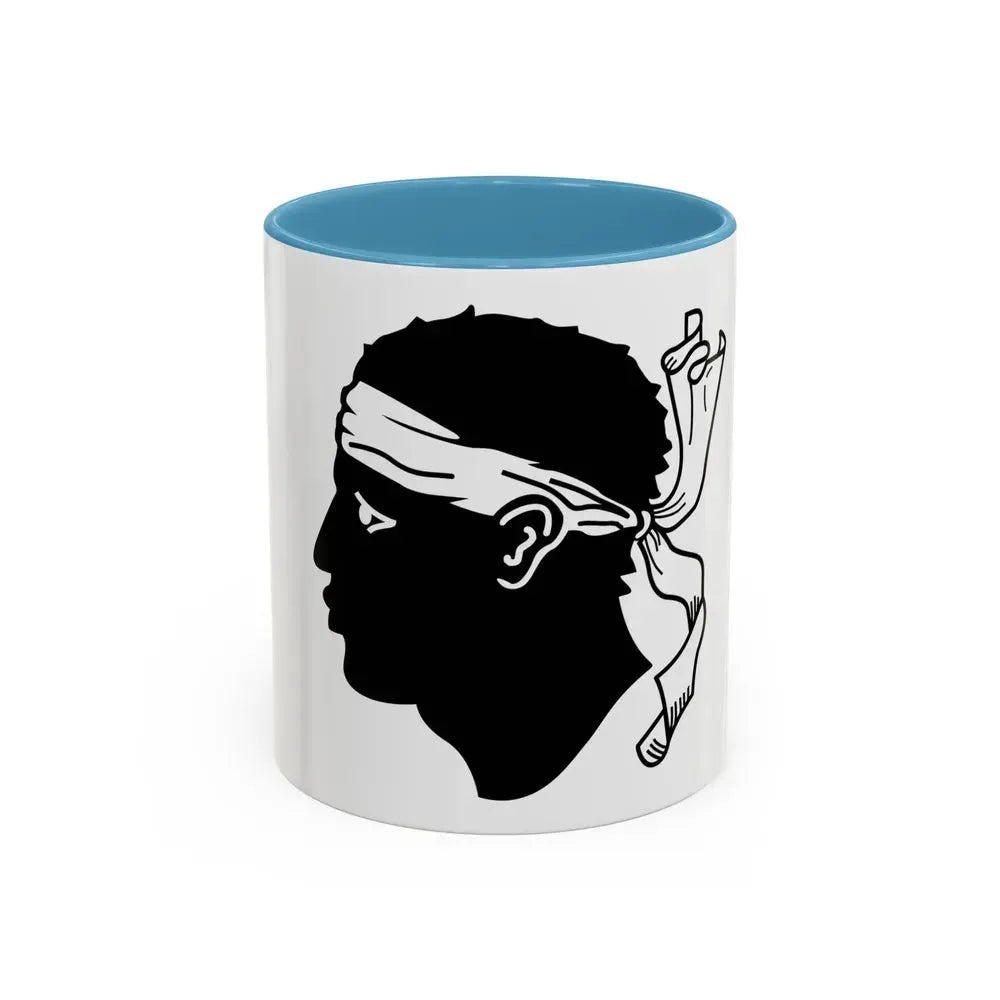 Flag of Corsica France - Accent Coffee Mug 11oz Light Blue - Go Mug Yourself