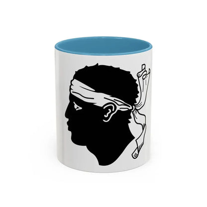 Flag of Corsica France - Accent Coffee Mug 11oz Light Blue - Go Mug Yourself