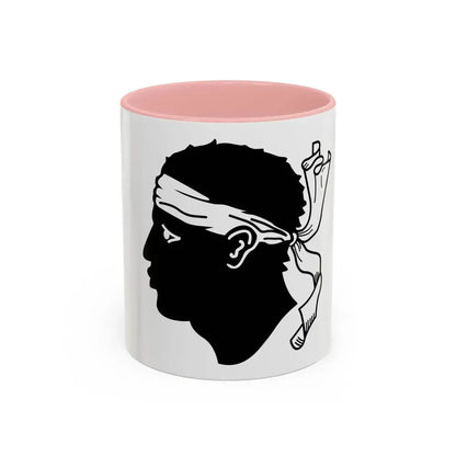 Flag of Corsica France - Accent Coffee Mug 11oz Pink - Go Mug Yourself