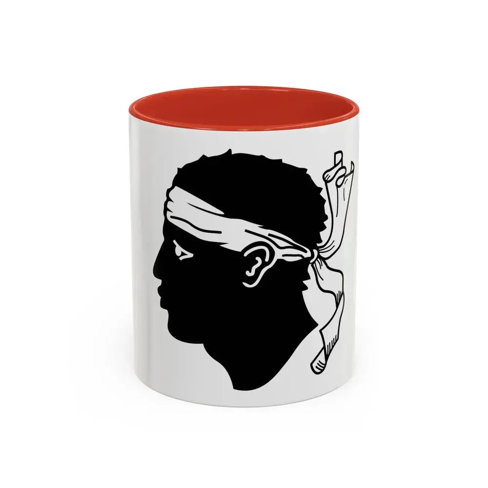 Flag of Corsica France - Accent Coffee Mug 11oz Red - Go Mug Yourself