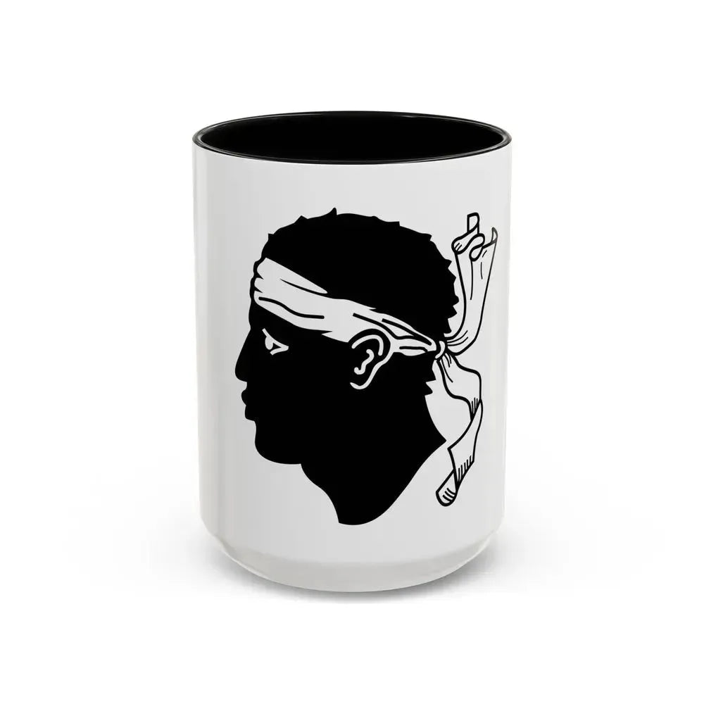 Flag of Corsica France - Accent Coffee Mug 15oz Black - Go Mug Yourself