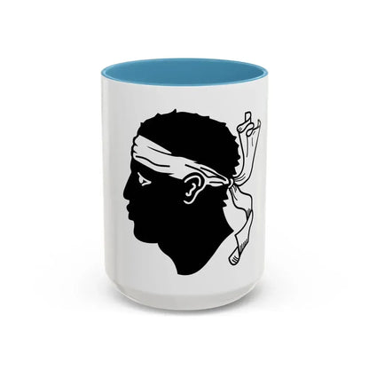 Flag of Corsica France - Accent Coffee Mug 15oz Light Blue - Go Mug Yourself