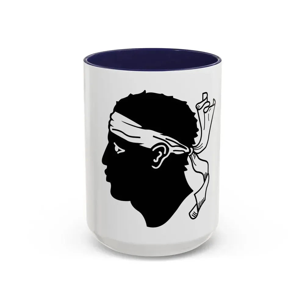 Flag of Corsica France - Accent Coffee Mug 15oz Navy - Go Mug Yourself