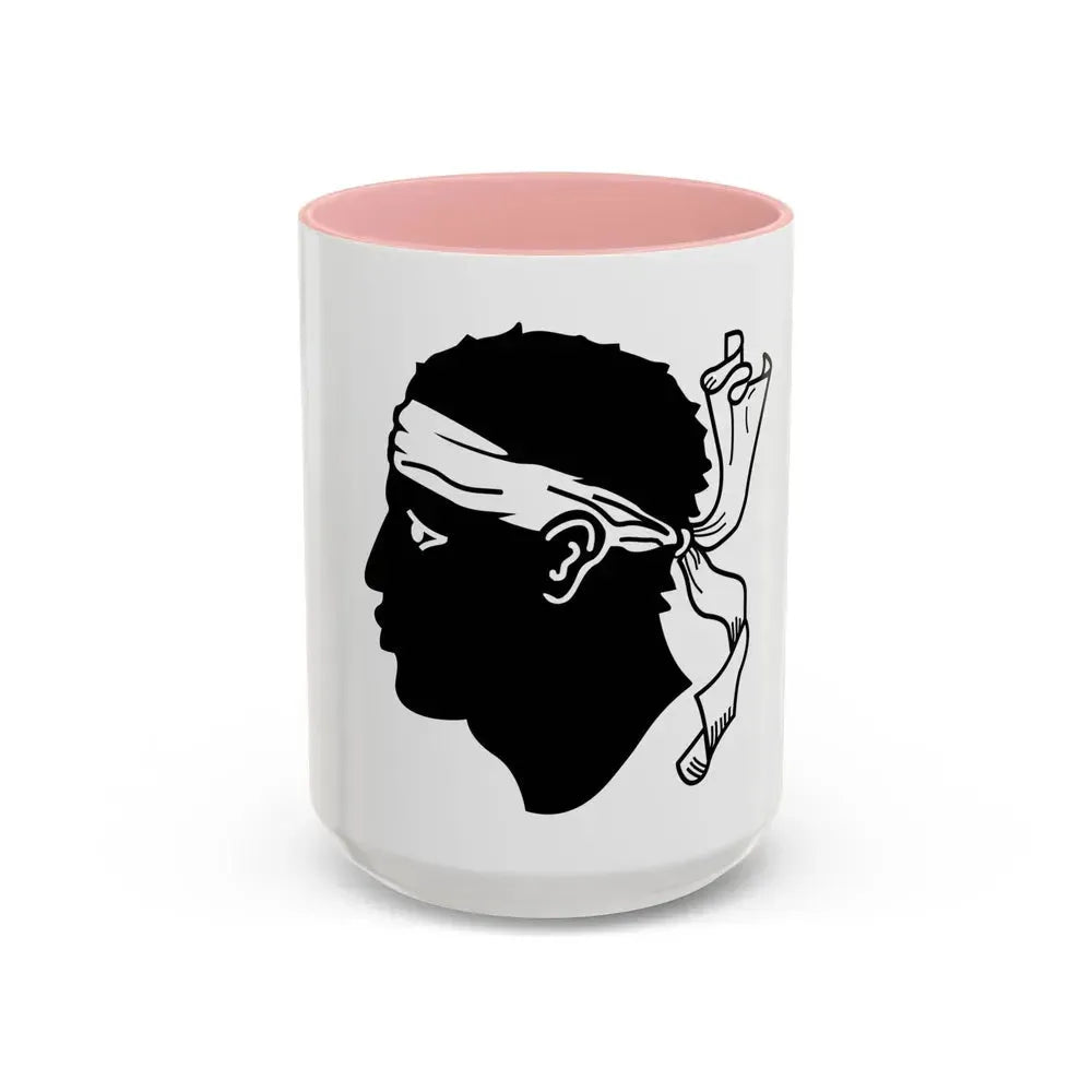 Flag of Corsica France - Accent Coffee Mug 15oz Pink - Go Mug Yourself