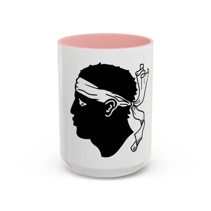 Flag of Corsica France - Accent Coffee Mug 15oz Pink - Go Mug Yourself