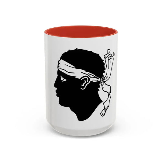 Flag of Corsica France - Accent Coffee Mug 15oz Red - Go Mug Yourself