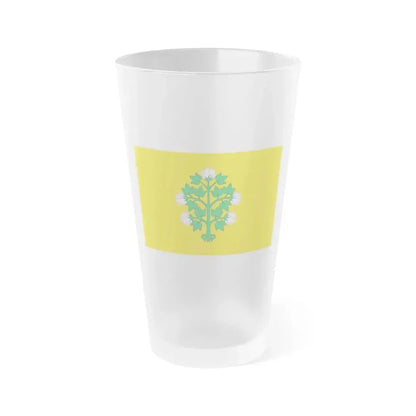 Flag of Cospicua Bormla Malta - Frosted Pint Glass 16oz 16oz Frosted - Go Mug Yourself
