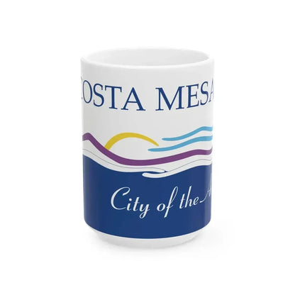 Flag of Costa Mesa California (United States) White Coffee Mug 15oz - Go Mug Yourself