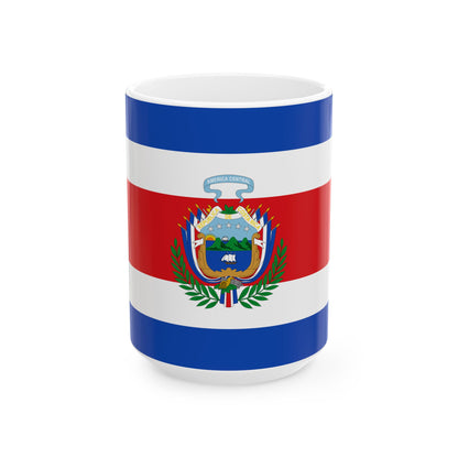 Flag of Costa Rica 1848-1906 (Costa Rica) White Coffee Mug-15oz-Go Mug Yourself
