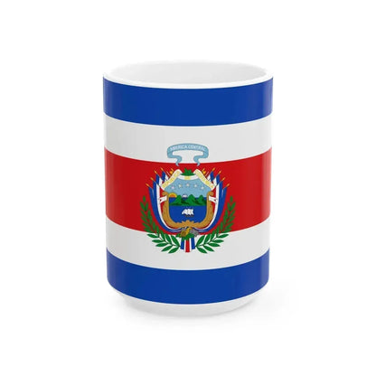Flag of Costa Rica 1848-1906 (Costa Rica) White Coffee Mug 15oz - Go Mug Yourself