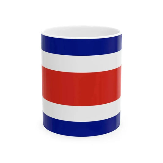 Flag of Costa Rica (Costa Rica) White Coffee Mug 11oz - Go Mug Yourself