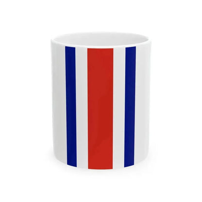 Flag of Costa Rica vertical (Costa Rica) White Coffee Mug 11oz - Go Mug Yourself
