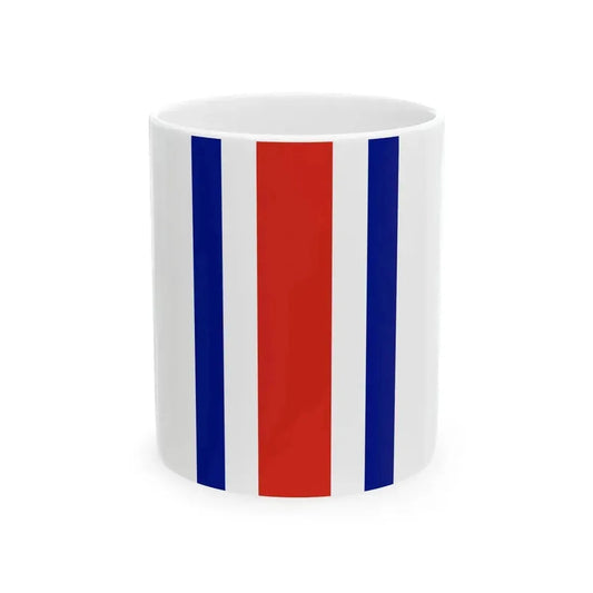 Flag of Costa Rica vertical (Costa Rica) White Coffee Mug 11oz - Go Mug Yourself