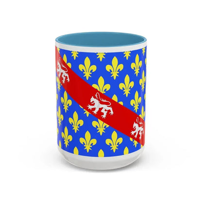 Flag of Creuse France - Accent Coffee Mug 15oz Light Blue - Go Mug Yourself